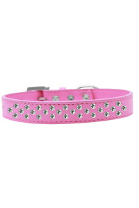 Mirage Pet Products Sprinkles Dog collar with clear crystals Size 12 Bright Pink