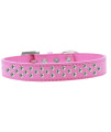 Mirage Pet Products Sprinkles Dog collar with clear crystals Size 14 Bright Pink