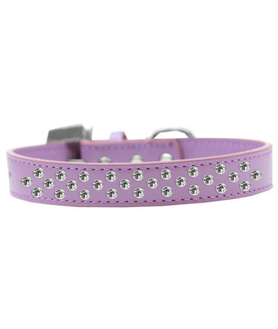 Mirage Pet Products Sprinkles Dog collar with clear crystals Size 20 Bright Pink