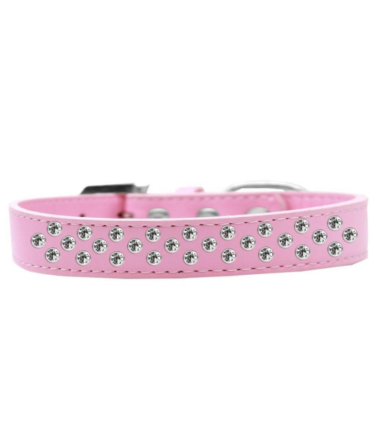 Mirage Pet Products Sprinkles Dog collar with clear crystals Size 12 Light Pink