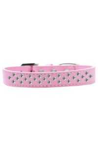 Mirage Pet Products Sprinkles Dog collar with clear crystals Size 14 Light Pink