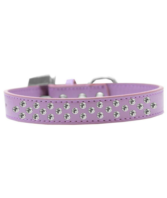 Mirage Pet Products Sprinkles Dog collar with clear crystals Size 12 Lavender