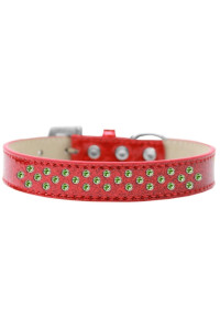 Mirage Pet Products Sprinkles Ice cream Dog collar with Lime green crystals Size 12 Red