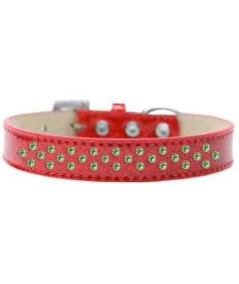 Mirage Pet Products Sprinkles Ice cream Dog collar with Lime green crystals Size 12 Red