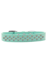 Mirage Pet Products Sprinkles Dog collar with AB crystals Size 12 Aqua