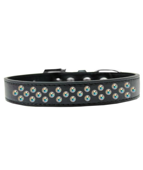 Mirage Pet Products Sprinkles Dog collar with AB crystals Size 16 Black