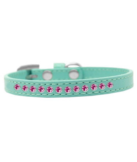 Mirage Pet Products Bright Pink crystal Aqua Puppy Dog collar Size 10