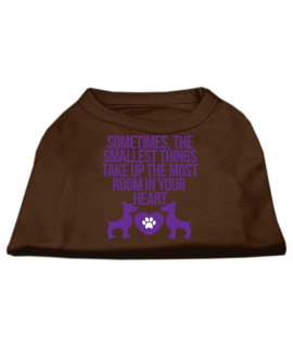 Mirage Pet Products Smallest Things Screen Print Dog Shirt Large Brown