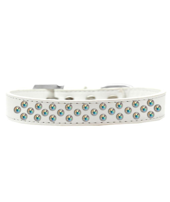 Mirage Pet Products Sprinkles Dog collar with AB crystals Size 12 White