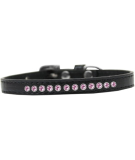 Mirage Pet Products Bright Pink crystal Black Puppy Dog collar Size 10