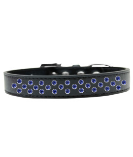 Mirage Pet Products Sprinkles Dog collar with Blue crystals Size 12 Black