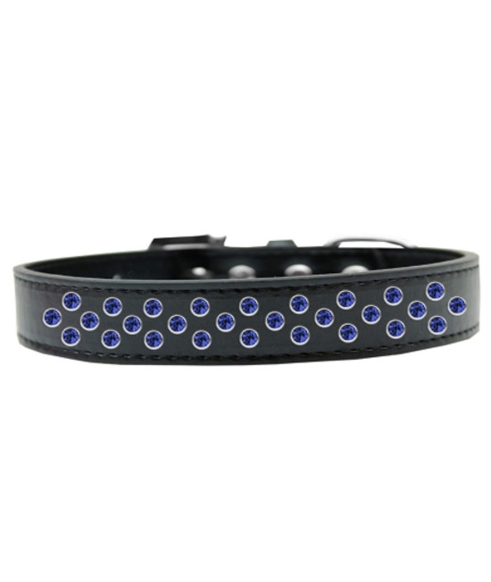 Mirage Pet Products Sprinkles Dog collar with Blue crystals Size 14 Black