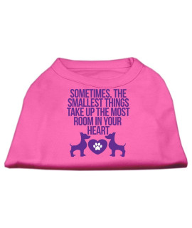 Mirage Pet Products Smallest Things Screen Print Dog Shirt Medium Bright Pink