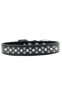 Mirage Pet Products Sprinkles Dog collar with Pearl and clear crystals Size 12 Black