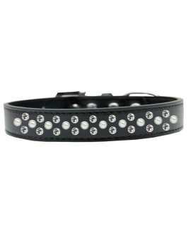 Mirage Pet Products Sprinkles Dog collar with Pearl and clear crystals Size 12 Black