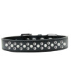 Mirage Pet Products Sprinkles Dog collar with Pearl and clear crystals Size 20 Black