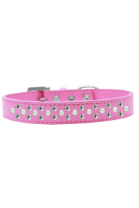 Mirage Pet Products Sprinkles Dog collar with Pearl and clear crystals Size 16 Bright Pink