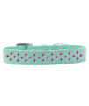 Mirage Pet Products Sprinkles Dog collar with Bright Pink crystals Size 14 Aqua