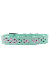Mirage Pet Products Sprinkles Dog collar with Bright Pink crystals Size 18 Aqua