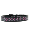 Mirage Pet Products Sprinkles Dog collar with Bright Pink crystals Size 20 Aqua