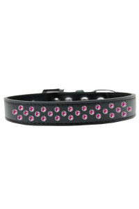 Mirage Pet Products Sprinkles Dog collar with Bright Pink crystals Size 20 Aqua