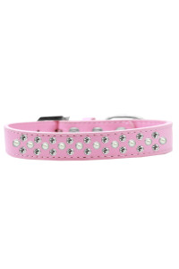 Mirage Pet Products Sprinkles Dog collar with Pearl and clear crystals Size 16 Light Pink