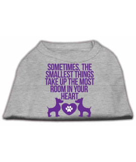 Mirage Pet Products Smallest Things Screen Print Dog Shirt Small grey