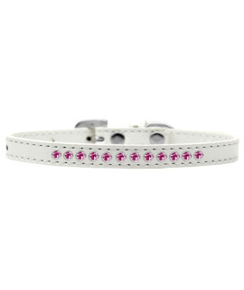 Mirage Pet Products Bright Pink crystal White Puppy Dog collar Size 12