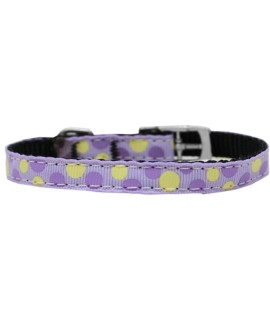 Mirage Pet Products confetti Dots Nylon Dog collar with classic Buckle Size 10 Lavender