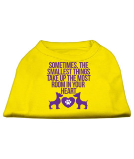 Mirage Pet Products Smallest Things Screen Print Dog Shirt Small Yellow
