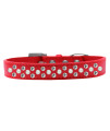 Mirage Pet Products Sprinkles Dog collar with Pearl and clear crystals Size 12 Red