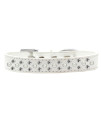 Mirage Pet Products Sprinkles Dog collar with Pearl and clear crystals Size 14 White