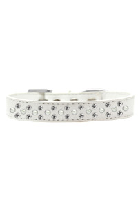 Mirage Pet Products Sprinkles Dog collar with Pearl and clear crystals Size 14 White