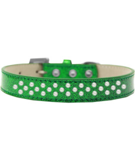 Mirage Pet Products Sprinkles Ice cream Dog collar with Pearls Size 12 Emerald green