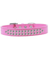 Mirage Pet Products Two Row clear crystal Bright Pink Dog collar Size 16