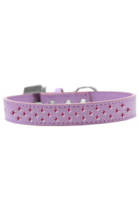 Mirage Pet Products Sprinkles Dog collar with Bright Pink crystals Size 18 Lavender