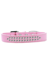 Mirage Pet Products Two Row clear crystal Light Pink Dog collar Size 12