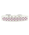 Mirage Pet Products Sprinkles Dog collar with Bright Pink crystals Size 18 White