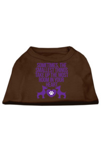 Mirage Pet Products Smallest Things Screen Print Dog Shirt X-Small Brown