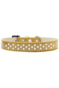 Mirage Pet Products Sprinkles Ice cream Dog collar with Pearls Size 14 gold