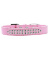 Mirage Pet Products Two Row clear crystal Light Pink Dog collar Size 18