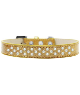 Mirage Pet Products Sprinkles Ice cream Dog collar with Pearls Size 18 gold
