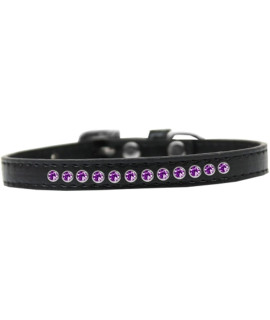 Mirage Pet Products Purple crystal Black Puppy Dog collar Size 10