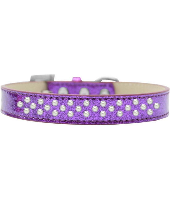 Mirage Pet Products Sprinkles Ice cream Dog collar with Pearls Size 12 Purple