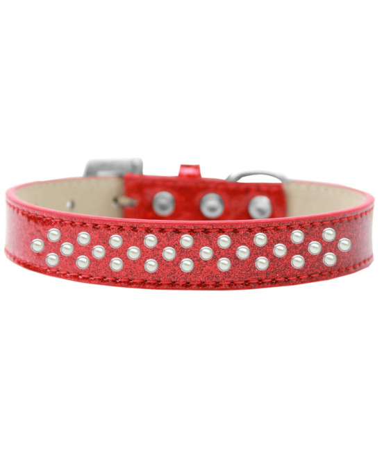 Mirage Pet Products Sprinkles Ice cream Dog collar with Pearls Size 12 Red