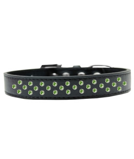 Mirage Pet Products Sprinkles Dog collar with Lime green crystals Size 12 Black