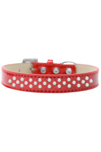 Mirage Pet Products Sprinkles Ice cream Dog collar with Pearls Size 14 Red