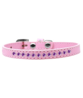 Mirage Pet Products Purple crystal Light Pink Puppy Dog collar Size 10