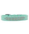 Mirage Pet Products Two Row AB crystal Aqua Dog collar Size 16