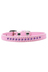 Mirage Pet Products Purple crystal Light Pink Puppy Dog collar Size 12
